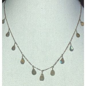 Hand-Faceted Blue Labradorite Briolette Gemstones (34.90 cts) Necklace